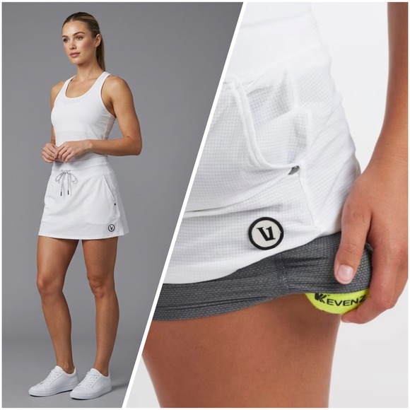 Vuori Pants - Vuori Volley Skirt Off White Athletic Tennis Pickleball Skort Womens Medium